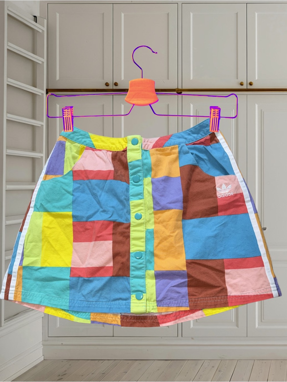Unique Adidas Originals Summer Surf Skirt Colorblock Patchwork Mini